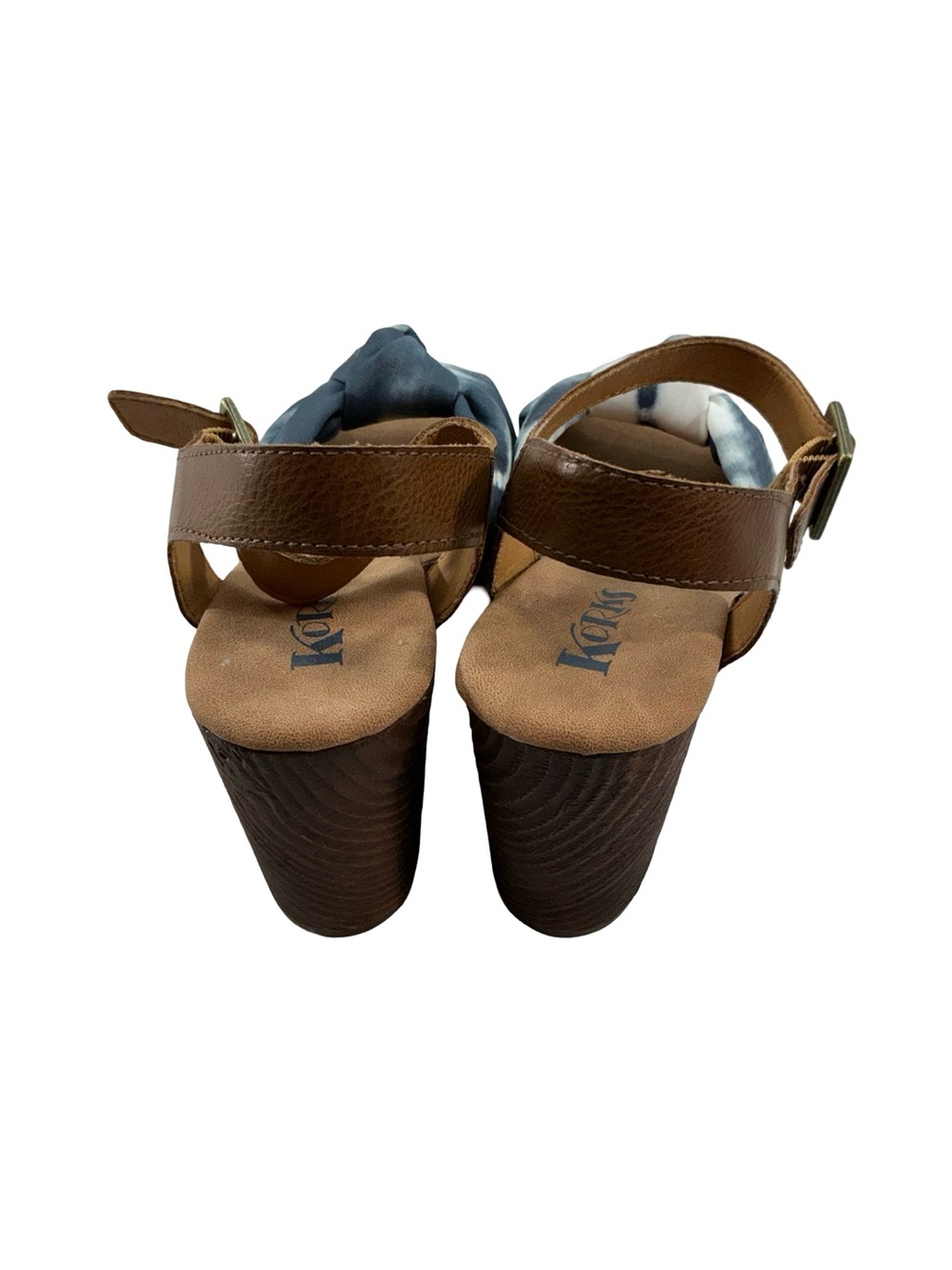 Korks Natalia Blue Combo Knot Platform Clog Sandals Size 10 - Picture 6 of 8